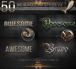 50个PS金属样式合集：50 Bundle Mix Styles v.2